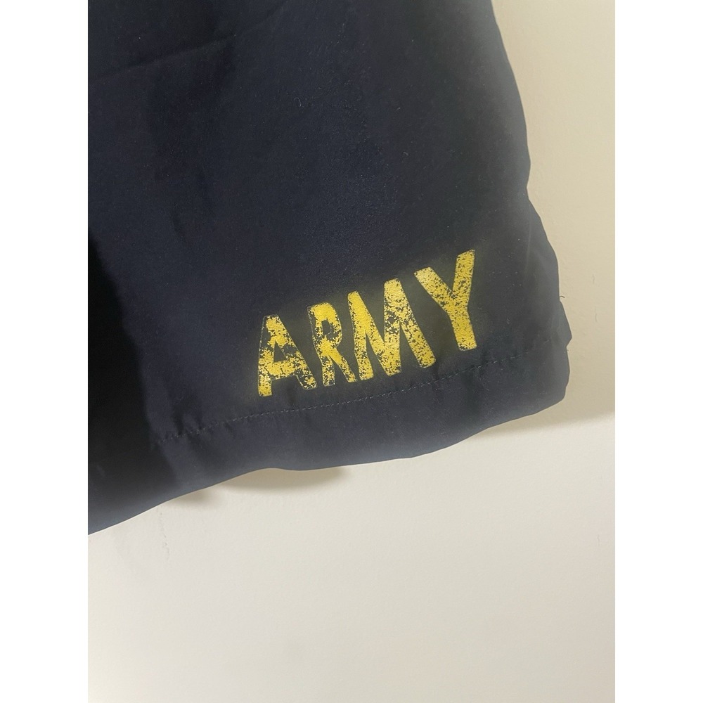US Army Shorts Physical Fitness Trunks Size Medium Black Yellow Lined Drawstring - Picture 3 of 6